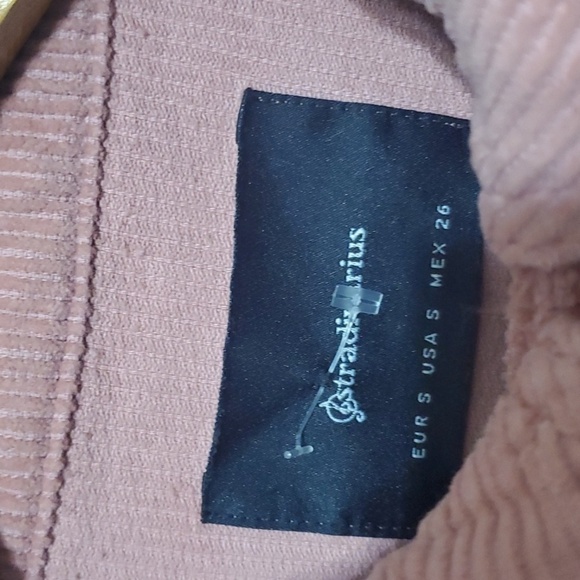 Stradivarius jacket women's size small S pink corduroy cropped crop - Picture 4 of 9
